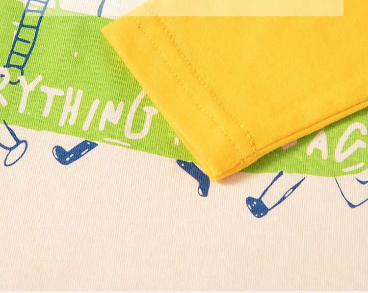 純棉圓領長袖上衣-吐司三兄弟-灰+深藍+綠