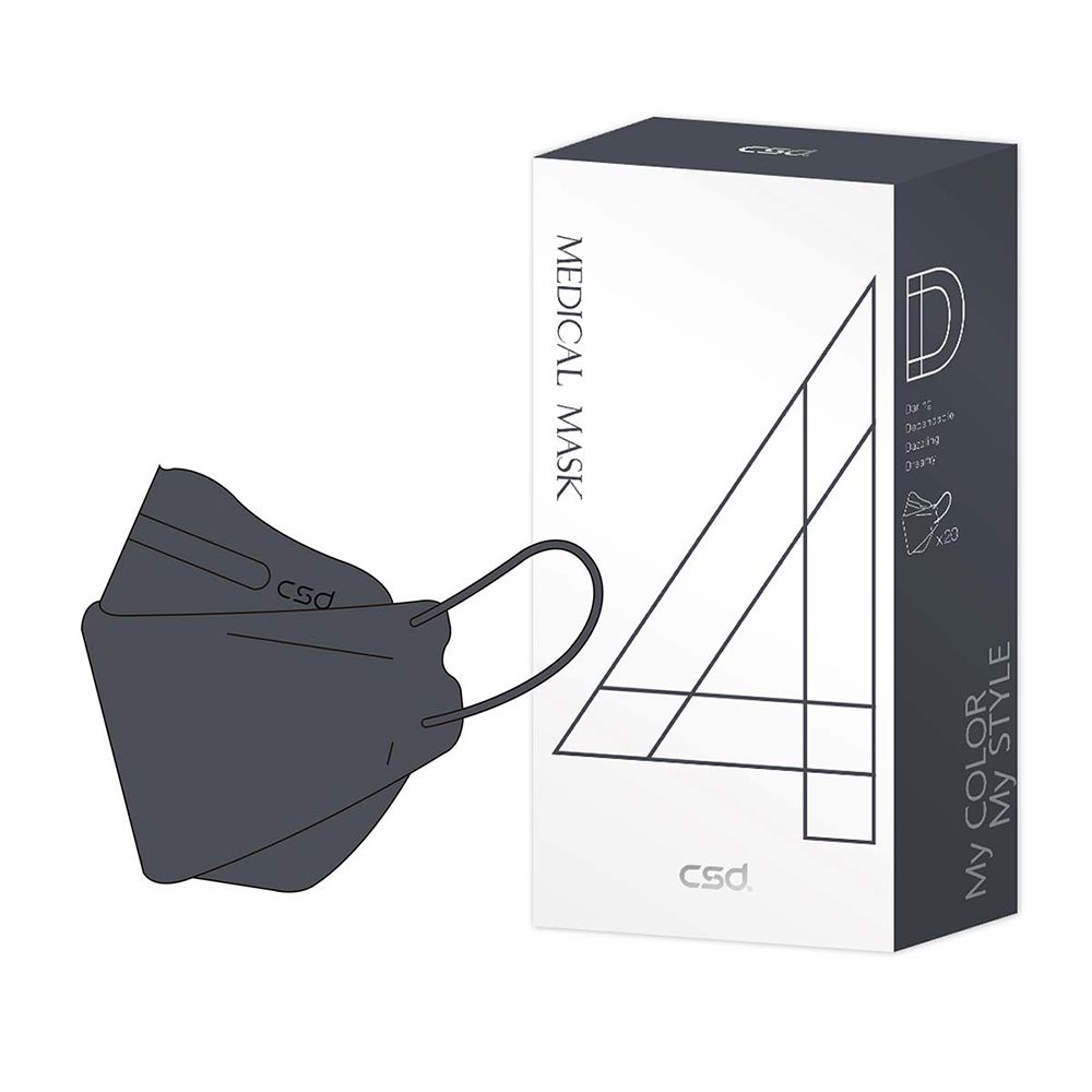 CSD中衛 - 醫療口罩-成人立體-4D夜幕灰(20片/盒)