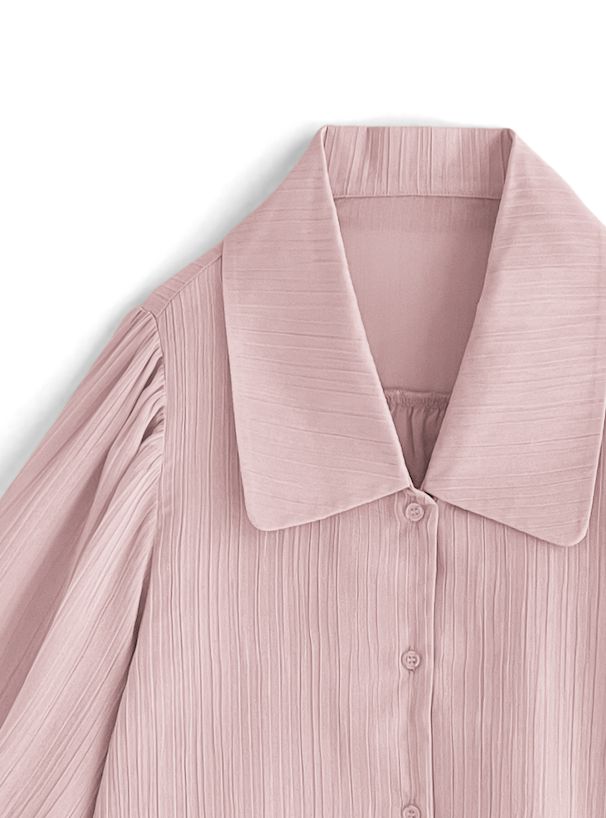 日本 GRL - 春日清新微透膚翻領襯衫-天使白 (F)