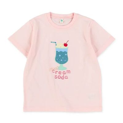 日本西松屋 - 冰淇淋聖代印花短袖上衣-粉紅
