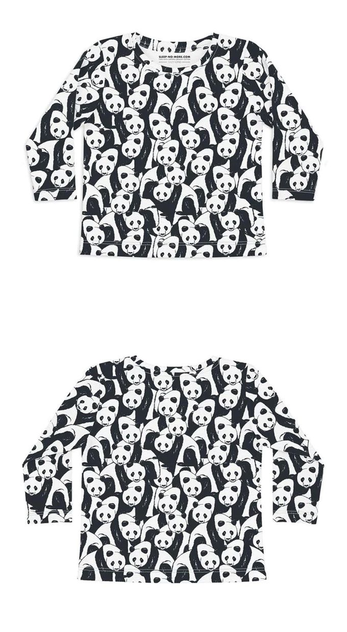 英國 SLEEP NO MORE - 100% 有機棉兒童圓領長袖上衣-熊貓 (2-4 Y)