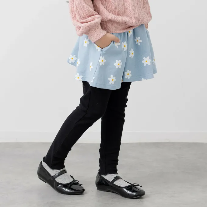 日本 Chil2 - 舒適彈性印花褲裙-小愛心-粉紫