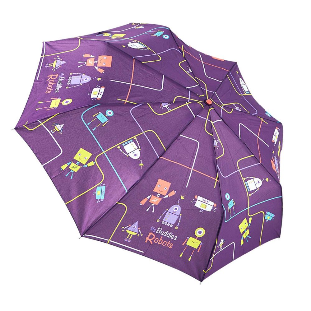 Rainstory - 抗UV隨身自動傘-機器人(紫)-自動開收傘