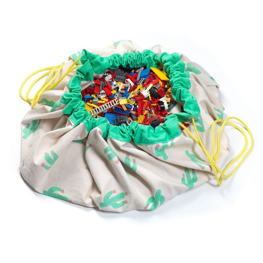 比利時 Play & Go - 玩具整理袋-綠色仙人掌-展開直徑 140cm/產品包裝 24.5×21.5×5.5cm