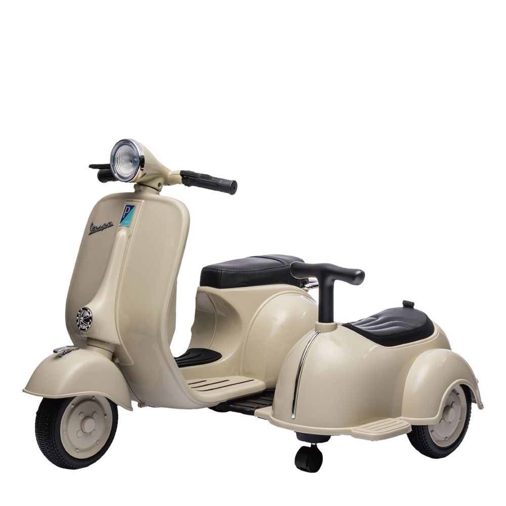 義大利Vespa - 雙人玩具電動車-米白