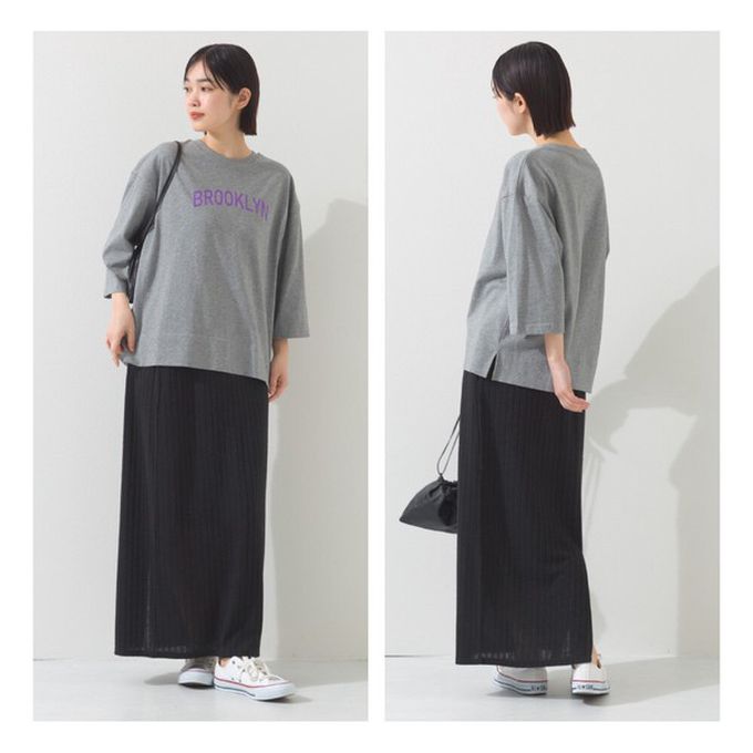 日本 OMNES - 簡約整潔英文標語七分袖上衣-白