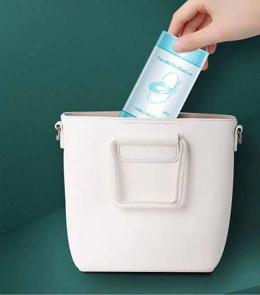 拋棄式單層加厚不織布馬桶坐墊套(10入組)-白色-14x137cm