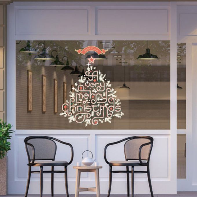 JB Design - 時尚壁貼-DD3432英文聖誕樹-2入 (40cm*30cm)