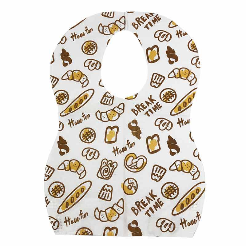 akachan honpo - 拋棄式嬰幼兒圍兜25片入-麵包-34×23cm