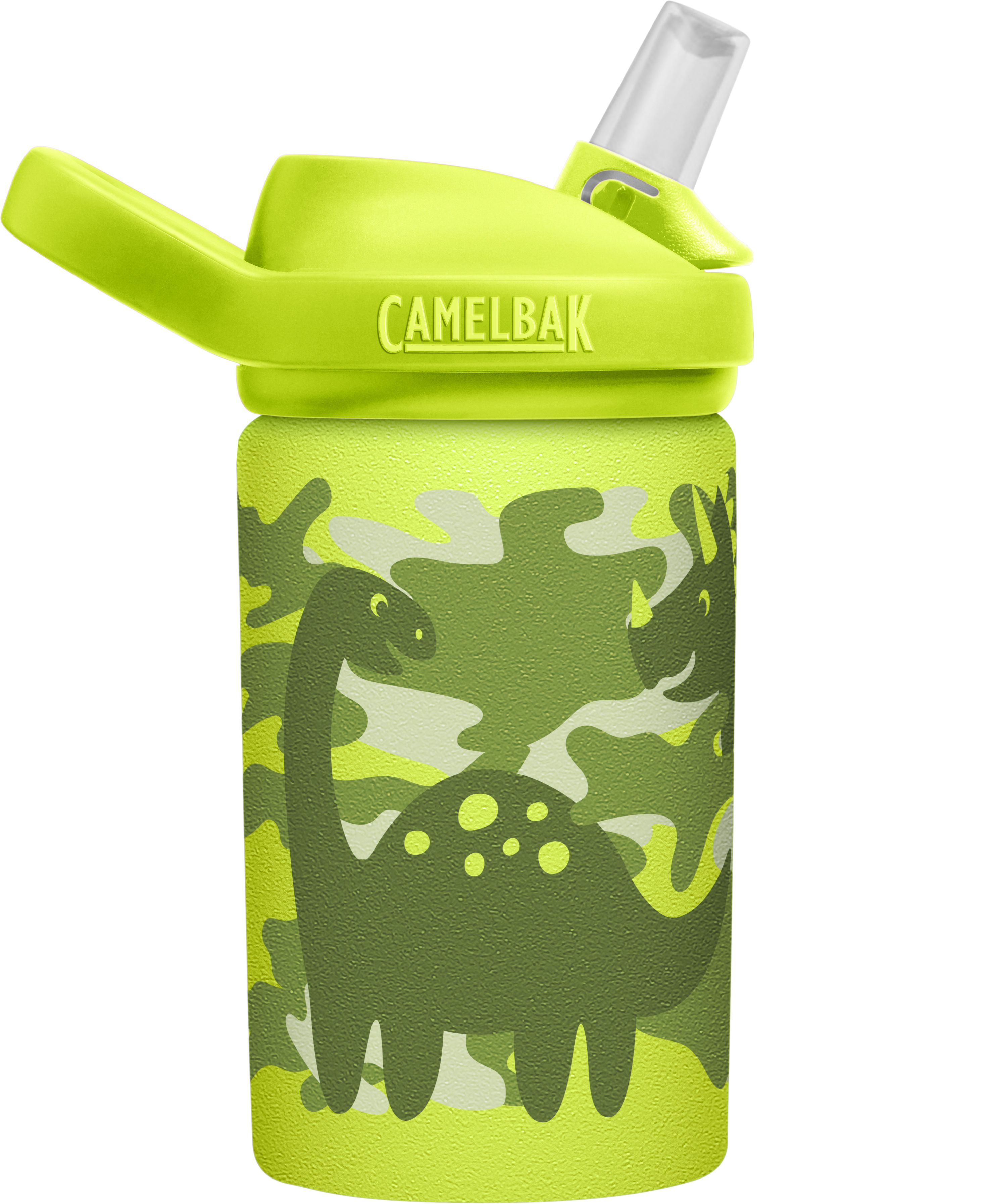 CamelBak - EDDY+ 兒童吸管單層不鏽鋼水瓶-迷彩恐龍-400ml