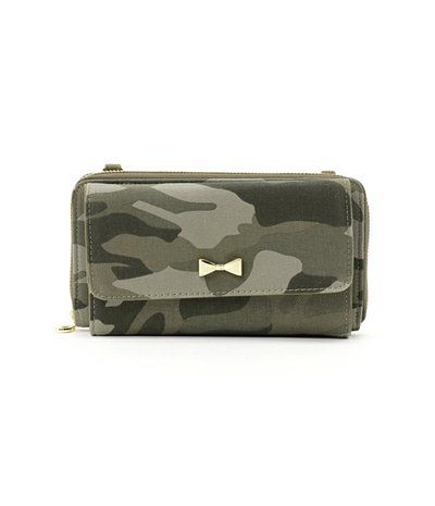 日本 cachecache - 3way蝴蝶結錢夾包-CAMO迷彩