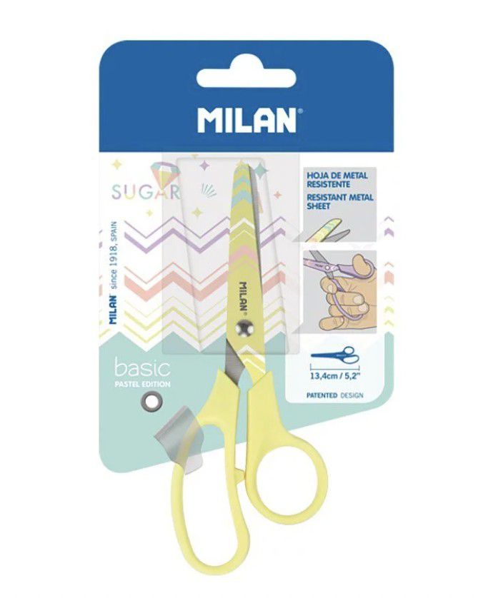 MILAN - 兒童安全剪刀-閃閃甜心-黃