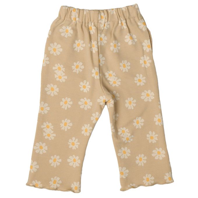 akachan honpo - 10分褲-小花圖案緹花-淺卡其色