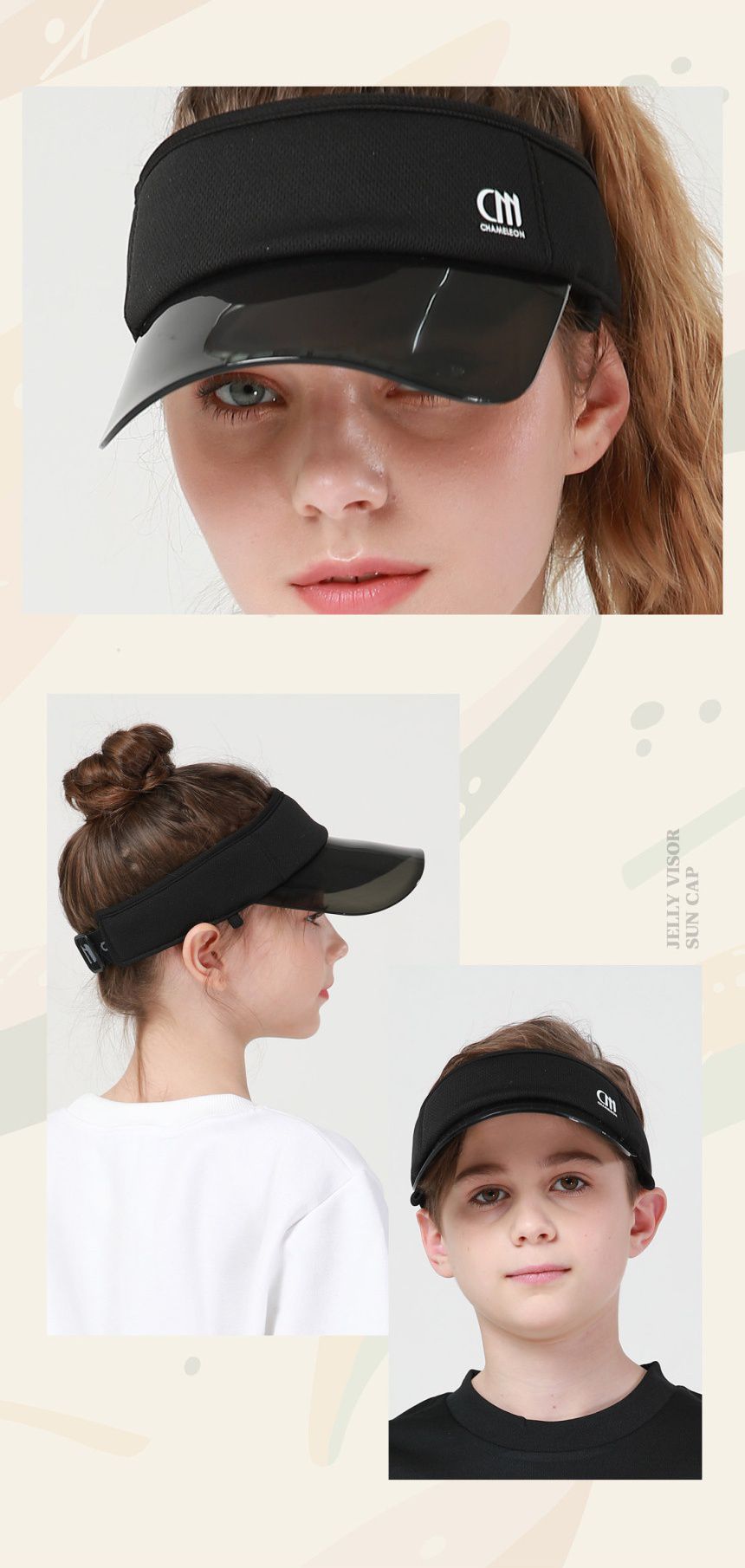 韓國 CHAMELEON - UPF50+防曬板鴨舌帽(含遮脖巾)-白