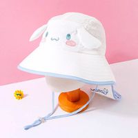 韓國配件連線 - 造型防曬遮陽帽/遮脖帽-卡通人物大耳狗-白 (頭圍約52~54cm)