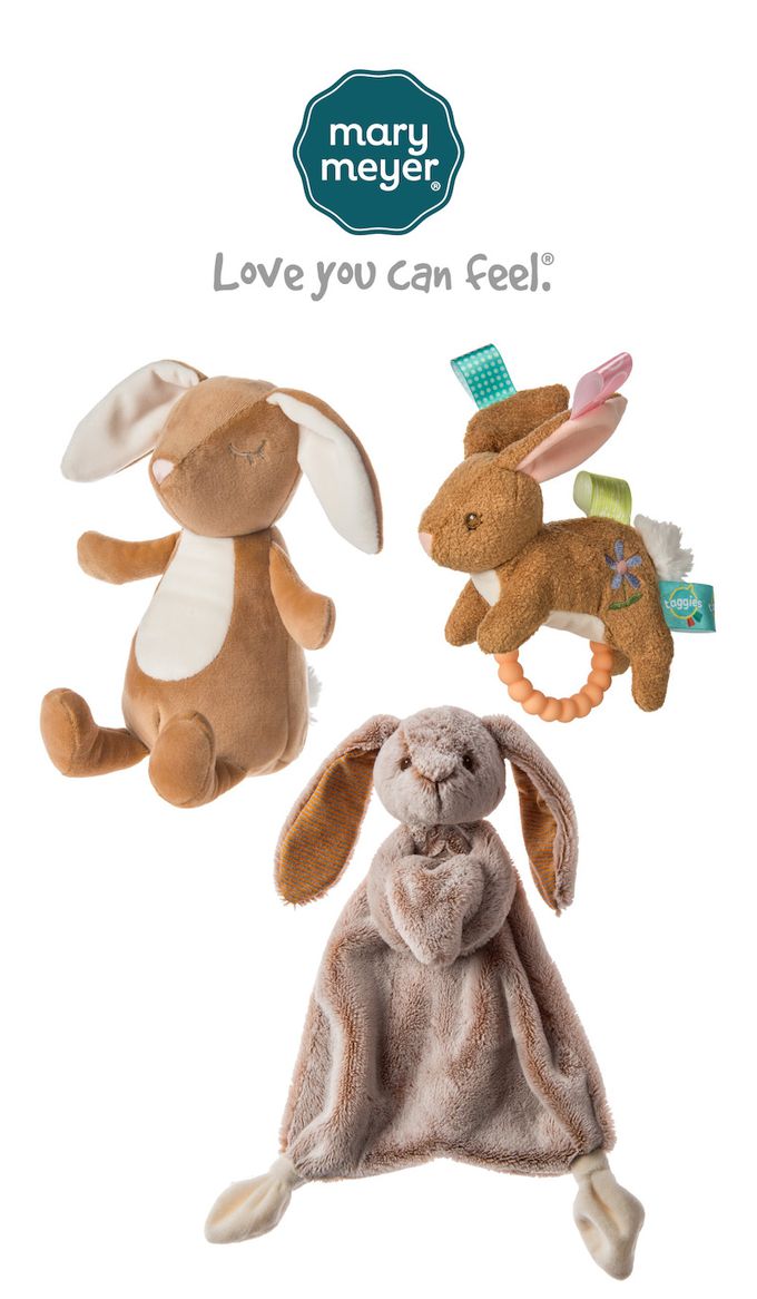美國 MaryMeyer 蜜兒 - 小米兔迎新禮盒-玩偶安撫巾+安撫玩偶-咪兔+標籤手搖鈴-小麥兔
