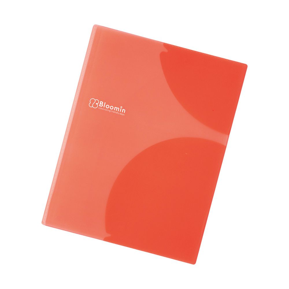 日本文具 LIHIT - 多重弧形卡夾設計文件資料夾-暖橘紅 (8P)-A4