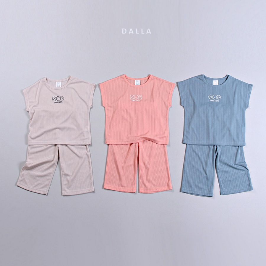 韓國 Dalla - 三個笑臉涼感套裝-粉橘