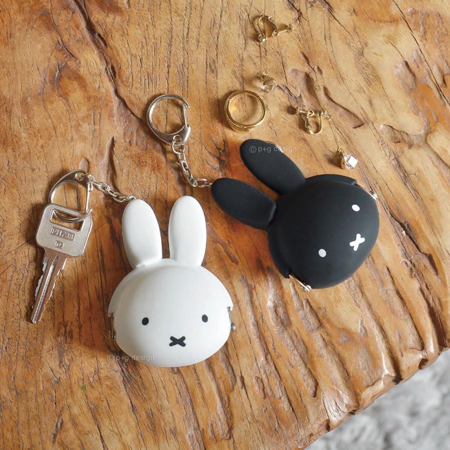 日本P+G design - 迷你米飛造型矽膠口金掛飾-米飛頭-黑