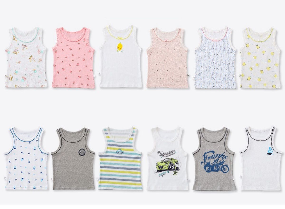 純棉兒童無袖上衣-工程車-湖水綠