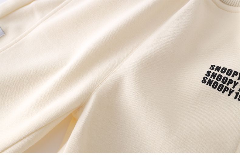 卡通人物史努比腰鬆緊束口運動褲-SNOOPY 1950-杏色