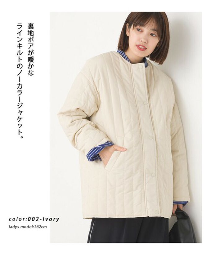 日本 OMNES - 內毛絨率性無領外套/保暖夾克-炭黑