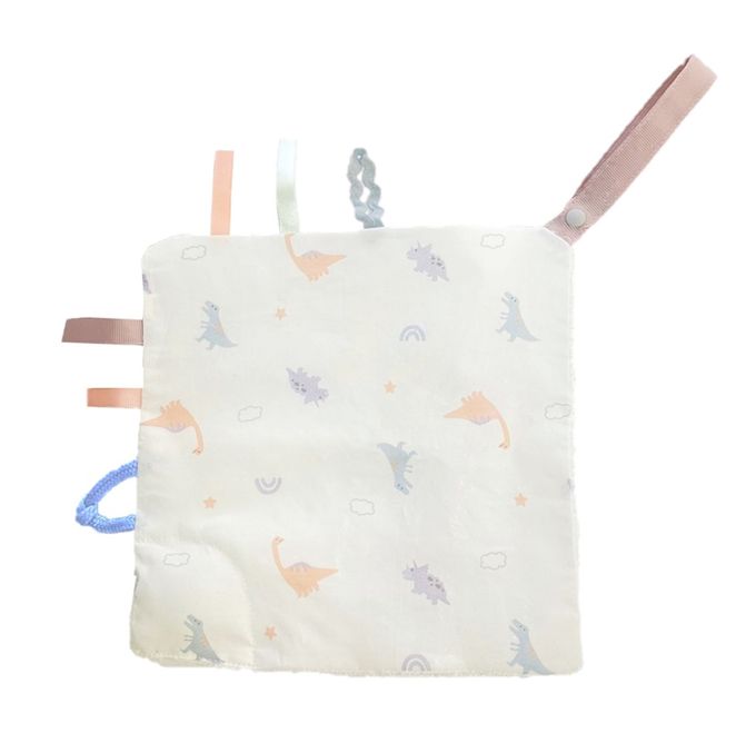 akachan honpo - 安撫手帕-恐龍-淺藍色 (約20×20cm)