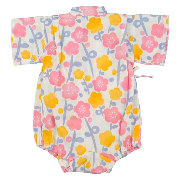 akachan honpo - 甚平包屁衣-小花-米白色