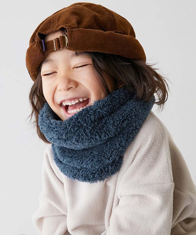 日本 devirock - 柔軟毛茸茸保暖圍脖(可調頸圍)-復古藍 (FREE)