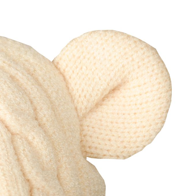 akachan honpo - 針織帽 小熊-防靜電紗線-象牙白色