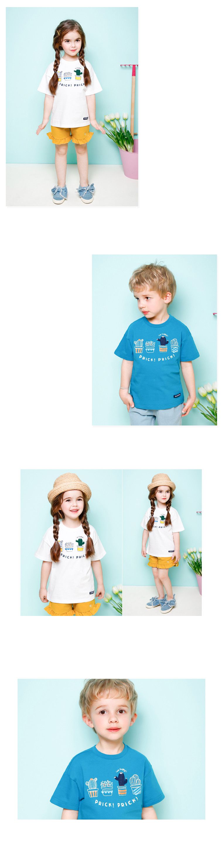 韓國 Jelispoon - 仙人掌純棉T-藍