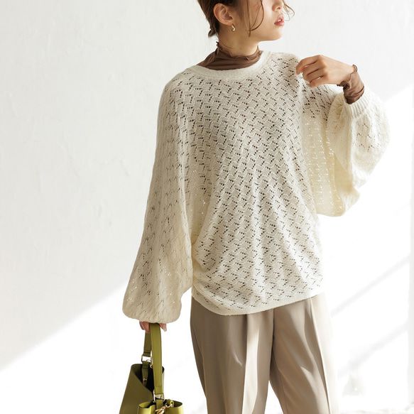 日本 ihuu - 毛海觸感鏤空針織2WAY開襟衫-淺灰