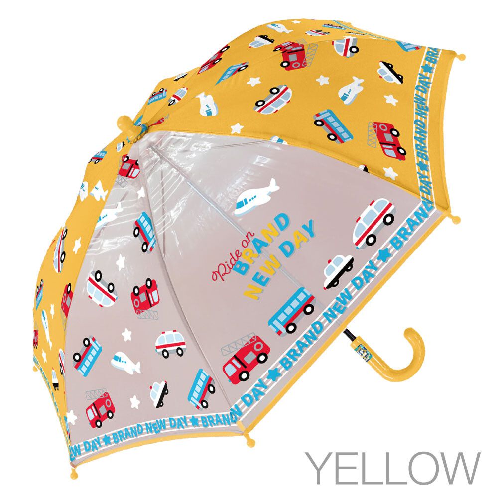 日本中谷 - 透明窗設計兒童雨傘/直傘-工具車們-水藍 (45cm(身高105-115cm))