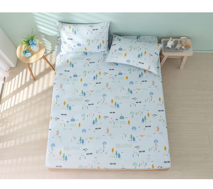 鴻宇 HongYew - 雙人兩用被套 美國棉授權品牌-小農場-藍