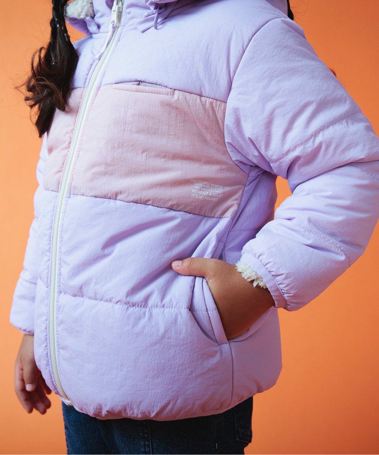 日本 BREEZE - [雙面穿]絨毛鋪棉繽紛保暖外套-黑系&迷彩