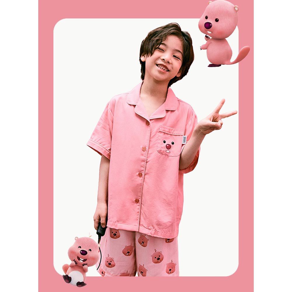 SPAO KIDS短袖睡衣套裝-卡通人物Loopy-粉