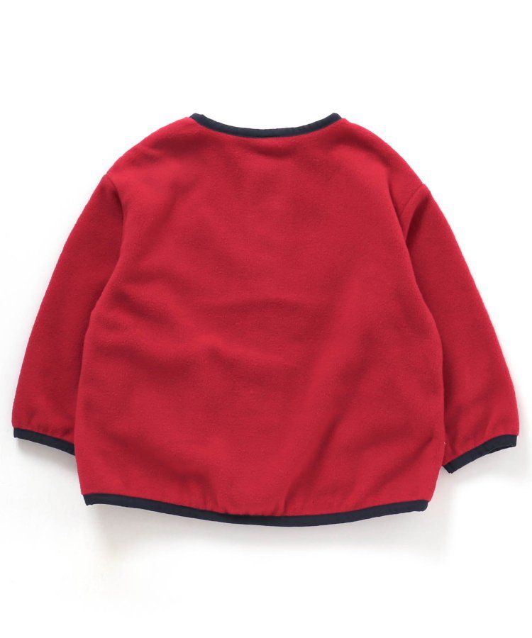 日本 BREEZE - 古著撞色輕質短毛外套-米白x軍綠