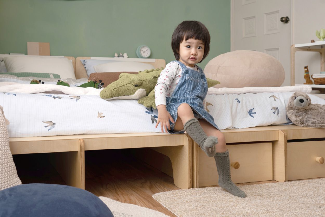 走走家具 - 模組單人加大床架-清新白 (105 / 217 / 66 (cm);座高 24 (cm))