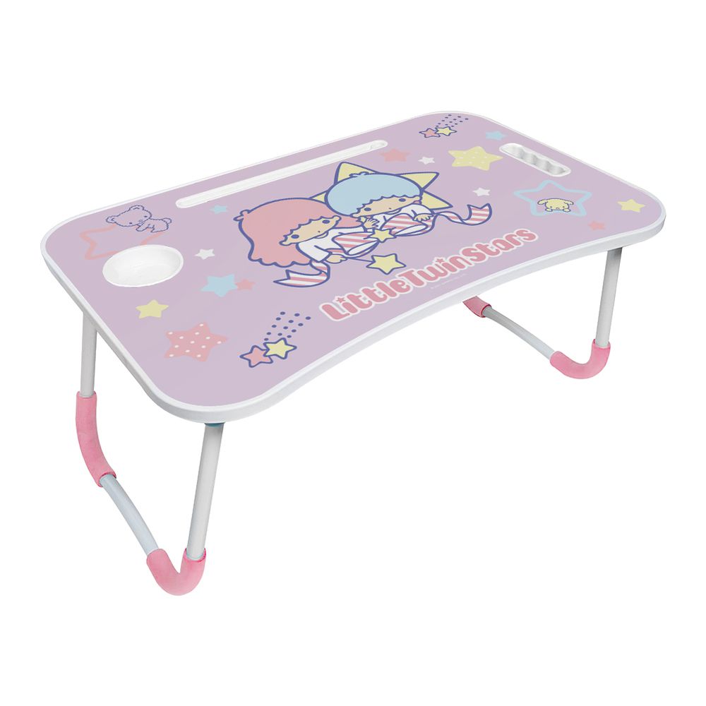 收納王妃 - 三麗鷗Sanrio【雙子星】摺疊床上桌 懶人桌 小桌子 附杯架 摺疊桌