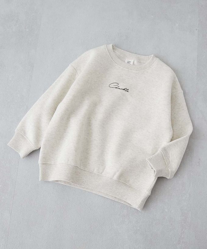 日本 devirock - 熱銷定番 裏起毛落肩大學長袖上衣-英文LOGO-淡紫