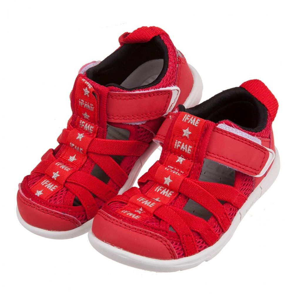 日本IFME - 紅色和風兒童機能水涼鞋