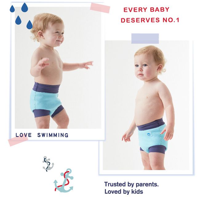 Splash About 潑寶 - 3D加強版 游泳尿布褲-海洋藍