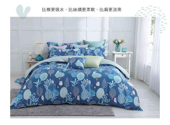 鴻宇 HongYew - 雙人特大床包枕套組/ 天絲300織 / 天絲 萊賽爾 / 巴姆巴姆