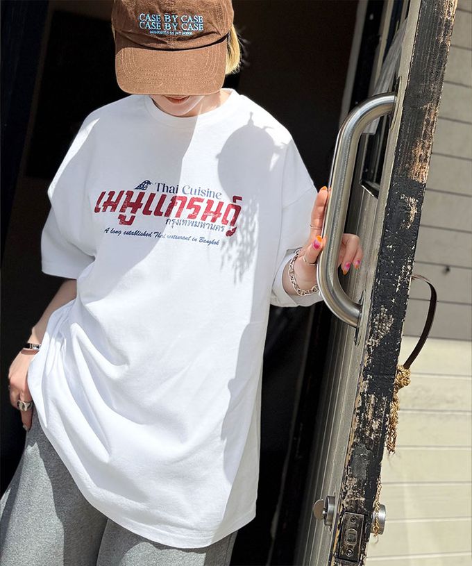 日本 Classical Elf - Java 純棉泰國風印花寬鬆短袖T恤-黑