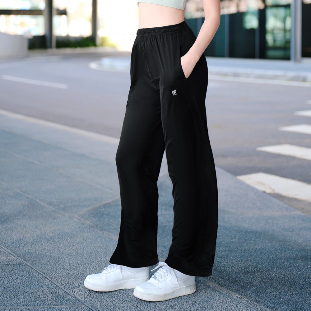 舒涼防曬排汗長褲-女款-黑色