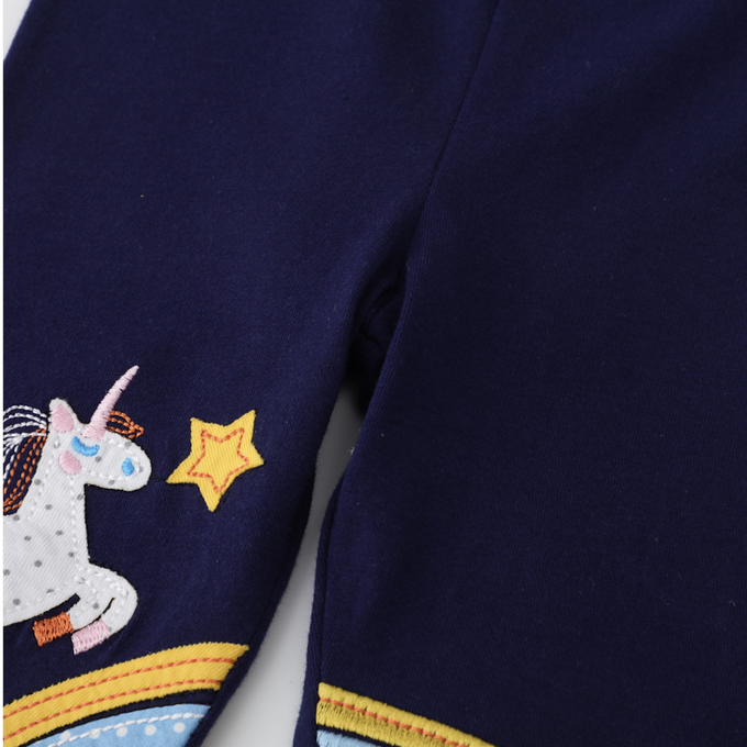 love, charlotte - 獨角獸彩虹貼布繡緊身褲