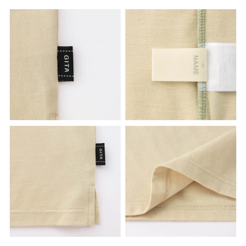 日本千趣會 - GITA 天竺棉印花短T-撞色英文-灰杏