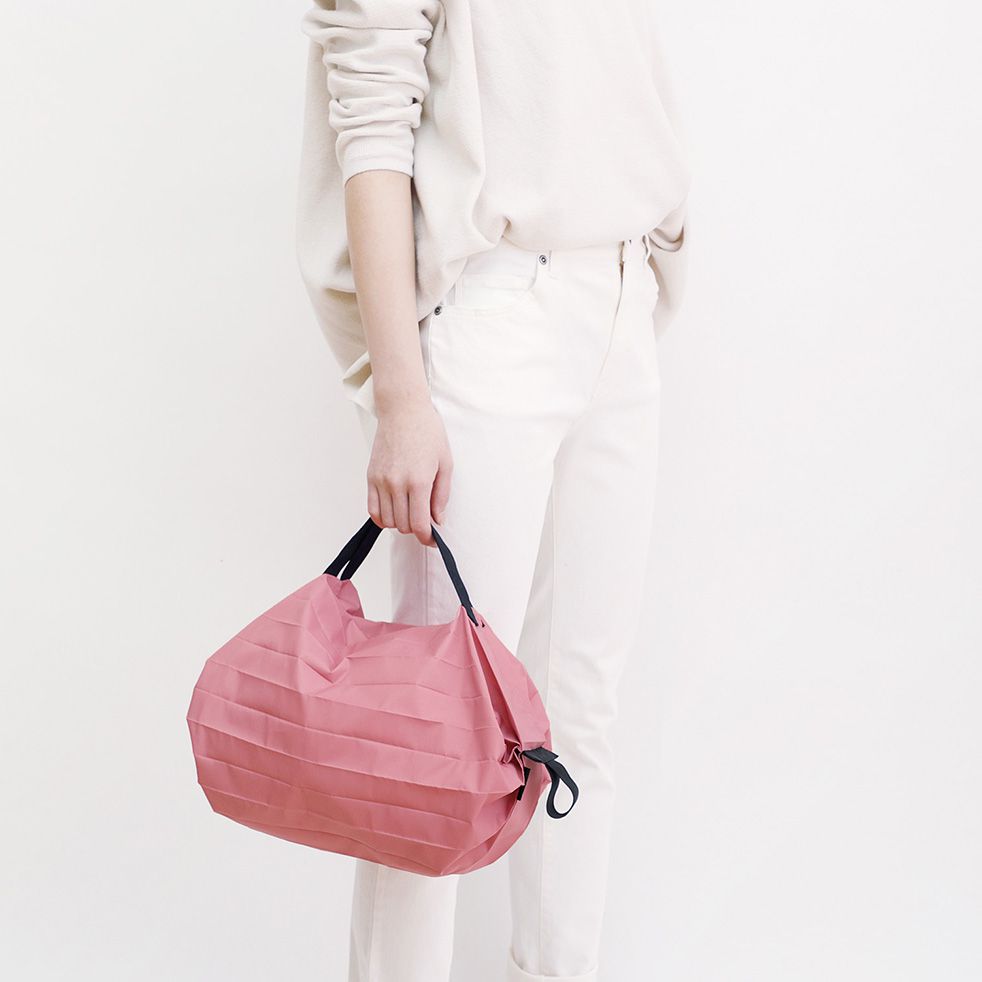 日本 MARNA - Shupatto 秒收摺疊購物袋-五週年限定升級款-蜜桃粉 (S(30x26cm))-耐重3kg / 7.5L