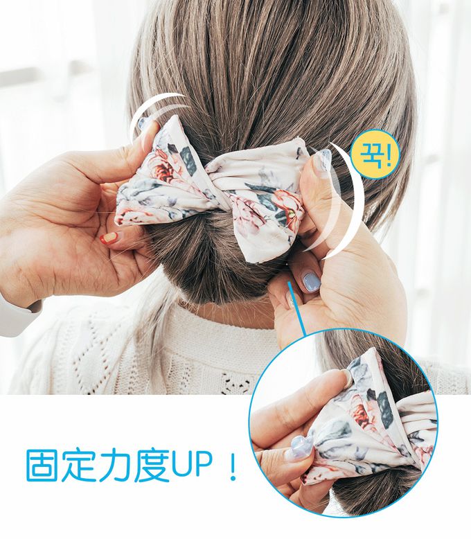 韓國 Soo&Soo - 韓式丸子頭編髮髮飾(素色)-黑 (約33*9.5cm)