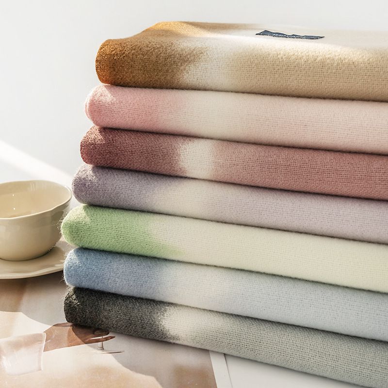 漸層優雅仿羊絨保暖圍巾-莫蘭迪綠 (200x65cm)